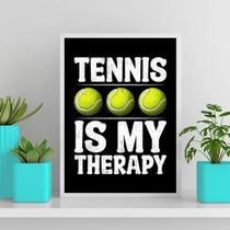 Quadro Tennis Is My Therapy 33X24Cm - Com Vidro Preta