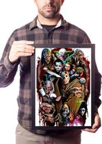 Quadro Terror Arte Clássicos Poster Moldurado
