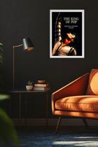 Quadro The King of Pop com Vidro e Moldura Branca Tamanho:21cm x 30cm (A4) Quadro The King of Pop com Vidro e Moldura Branca Tamanho:21cm x 30cm (A4)