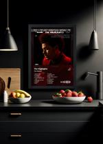 Quadro The Weeknd The Highlights (Colored) Com Vidro Tamanho:21cm x 30cm (A4)