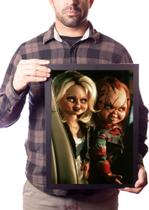 Quadro Tiffany & Chucky Arte Bonecos Casal Filme Terror Quadro Tiffany & Chucky Arte Bonecos Casal Filme Terror