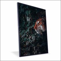 Quadro Tigre Canvas Com Vidro