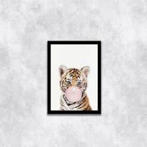 Quadro Tigrinho Chicletes 33x24cm - com vidro