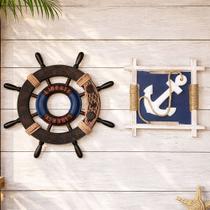 Quadro Timão Decoração Casa Praia Náutica Marítimo Kit 2pçs Quadro Timão Decoração Casa Praia Náutica Marítimo Kit 2pçs