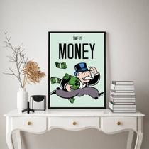 Quadro Time is Money Sr. Monopoly 24x18cm - com vidro