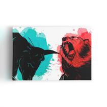 Quadro Touro E Urso De Wall Street Finanças Canvas 60X40Cm Quadro Touro E Urso De Wall Street Finanças Canvas 60X40Cm