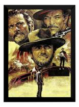 Quadro Tres Homens Em Conflito Filme Arte Poster Moldurado