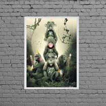 Quadro Três Macacos Sábios Modernos 45x34cm Quadro Três Macacos Sábios Modernos 45x34cm