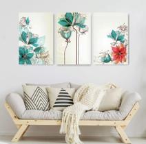 Quadro Trio Flores Design Tiffany"