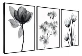 Quadro Trio Flores Minimalistas"