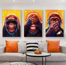 Quadro Trio Macacos Geek"