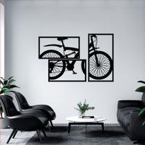 Quadro Trio Painel Bicicleta Bike Decorativo de Parede Casa Sala Quarto Ambiente Ciclista