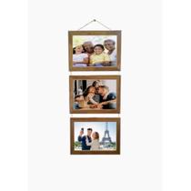 Quadro trio para fotos 10x15. C/ Acetato.(RÚSTICO)