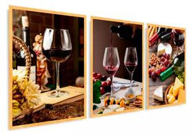 Quadro Trio Vinho Cozinha Gourmet"