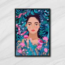 Quadro Tropical Woman 45x34cm - com vidro Quadro Tropical Woman 45x34cm - com vidro