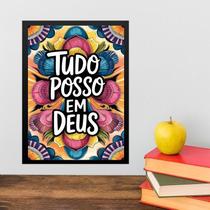 Quadro Tudo Posso Em Deus 45X34Cm - Com Vidro