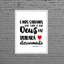 Quadro Tudo Que Deus Faz Durará Eternamente 24X18Cm - Branca