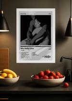 Quadro TV Girl Who Really Cares (Black&white) Com Vidro Branca Tamanho:21cm x 30cm (A4)