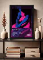 Quadro TV Girl Who Really Cares (Colored) Com Vidro Preta Tamanho:21cm x 30cm (A4)