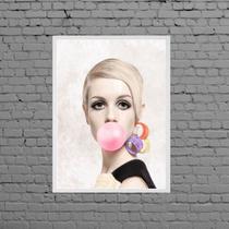 Quadro Twiggy Bubble Gum 45x34cm - com vidro