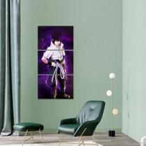 Quadro Uchiha Sasuke Sharingan Mosaico Vertical 3 Peças