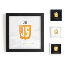 Quadro ulejo Brilho Js 20X20Cm - Branco - Moldura Preta