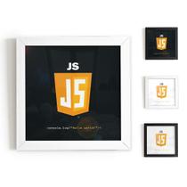Quadro ulejo Brilho Js 20X20Cm - Preto - Moldura Branca