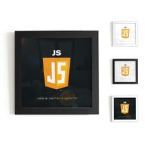 Quadro ulejo Brilho Js 20X20Cm - Preto - Moldura Preta
