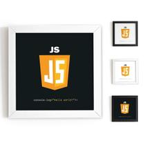 Quadro ulejo Java Script 20X20Cm - Preto - Moldura Branca