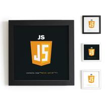 Quadro ulejo Java Script 20X20Cm - Preto - Moldura Preta