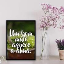 Quadro Um Bom Mate Aquece A Alma 45X34Cm - Vidro Branca Quadro Um Bom Mate Aquece A Alma 45X34Cm - Vidro Branca
