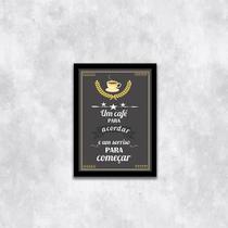 Quadro Um Café Para Acordar E Um Sorriso 24X18Cm