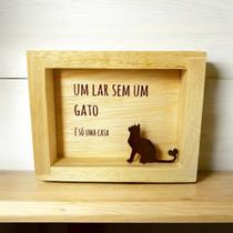 Quadro "Um lar sem um gato é só uma casa"