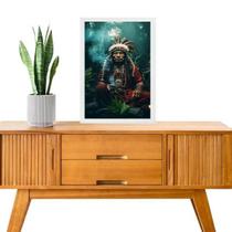 Quadro Umbanda Caboclo Tupã 33X24Cm - Com Vidro