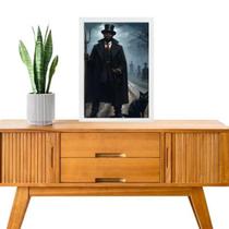 Quadro Umbanda Exu Gato Preto 33X24Cm - Com Vidro