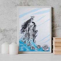 Quadro Umbanda Figura Iemanjá 24X18Cm Branca Quadro Umbanda Figura Iemanjá 24X18Cm Branca
