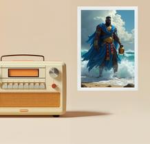 Quadro Umbanda Ogum Beira Mar 24x18cm - com vidro