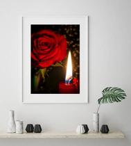 Quadro Umbanda Vela e Rosa Vermelha - 60x48 Cm 33x24cm