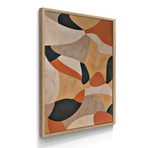 Quadro Único Abstrato Cores Tropicais 55x40 Com Moldura