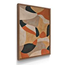 Quadro Único Abstrato Cores Tropicais 55x40 Com Moldura