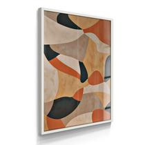 Quadro Único Abstrato Cores Tropicais 55x40 Com Vidros