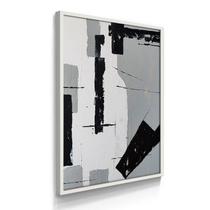 Quadro Único Plaster Cinza Moderno 55x40 Com Moldura