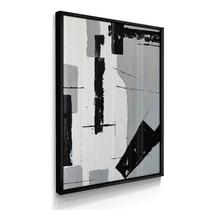 Quadro Único Plaster Cinza Moderno 55x40 Com Vidros
