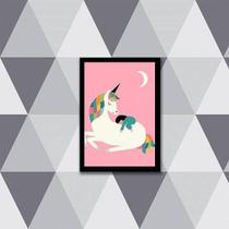 Quadro Unicórnio Lua 24X18Cm Quadro Unicórnio Lua 24X18Cm