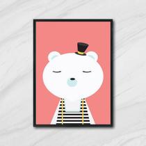 Quadro Ursinho de Circo 45x34cm - com vidro
