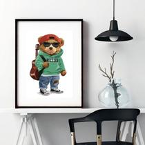 Quadro Urso Moda Fashion - 60X48Cm