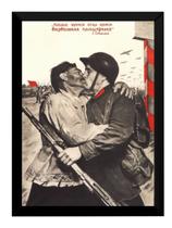 Quadro Ussr Guerra Propaganda Comunista Poster Moldurado