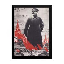 Quadro Ussr Propaganda Comunista Stalin Poster Moldurado