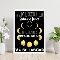 Quadro Vá Se Lascar - Fases Da Lua 33X24Cm - Com Vidro Quadro Vá Se Lascar - Fases Da Lua 33X24Cm - Com Vidro