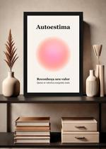 Quadro Valor/Autoestima/Confiança com Vidro e Moldura Preta Tamanho:21cm x 30cm (A4)